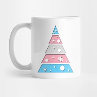 Minimalist Christmas Tree in Transgender Pride Flag Colors Mug